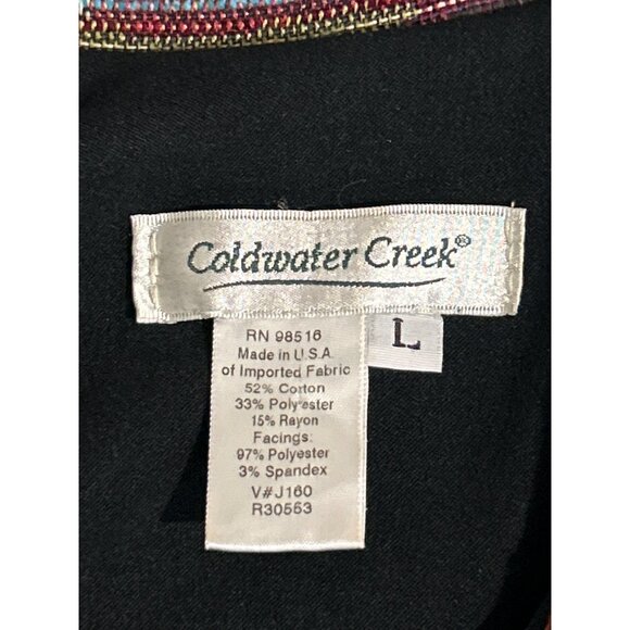 Coldwater Creek Multicolor Textured Striped Womens Button-Up Jacket L - Picture 4 of 7